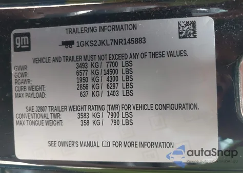 2022 GMC Yukon Xl Denali from USA, damaged, VIN 1GKS2JKL7NR145883